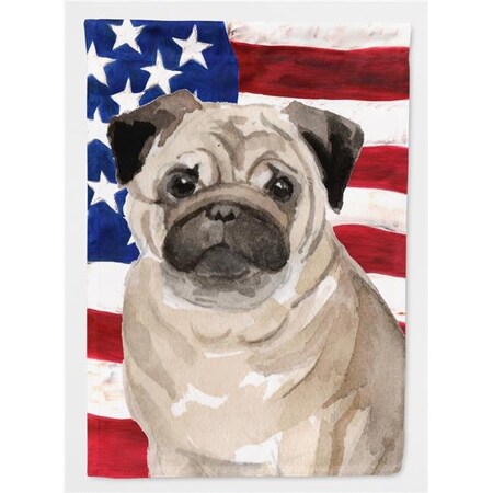 Carolines Treasures Carolines Treasures BB9391CHF Fawn Pug Patriotic Flag Canvas House BB9391CHF